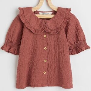 ✨H&M GIRLS ADORABLE COLLARED BLOUSE IN DUSTY PINK✨
